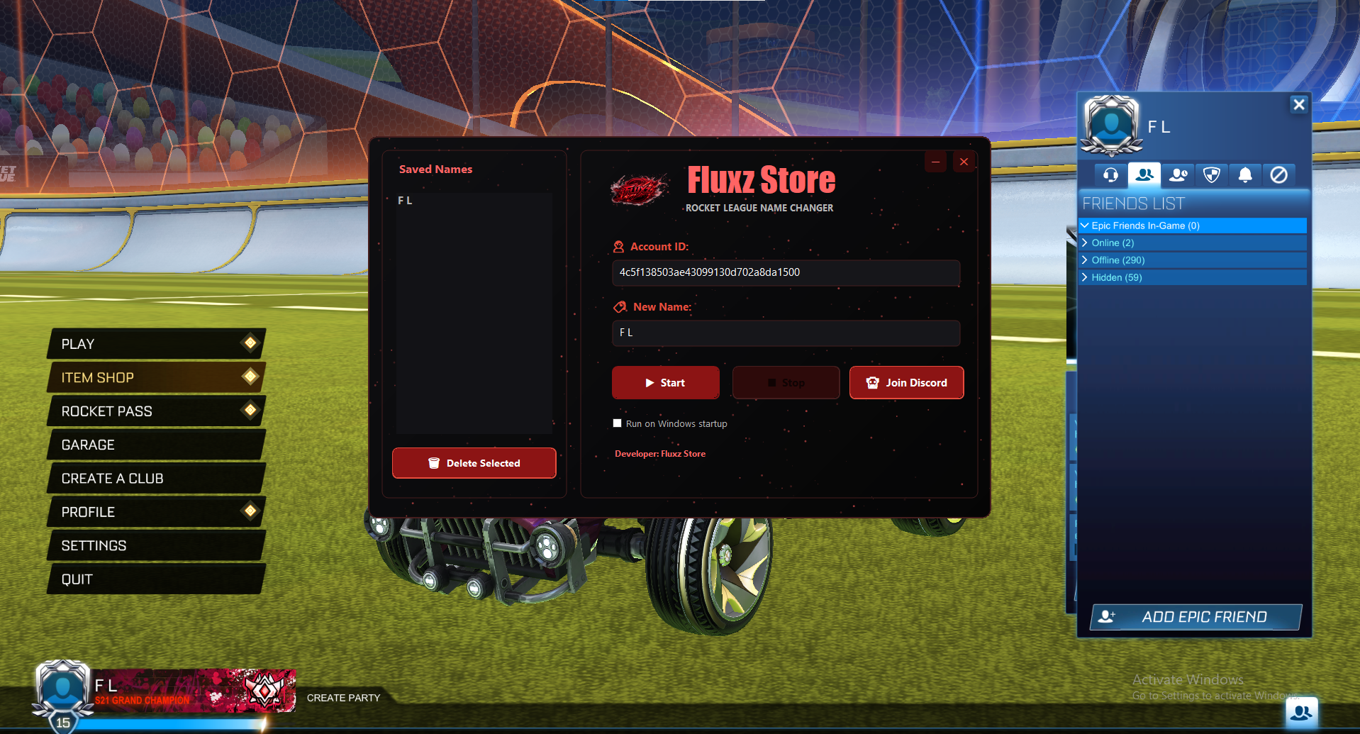 Rocket League Name Changer